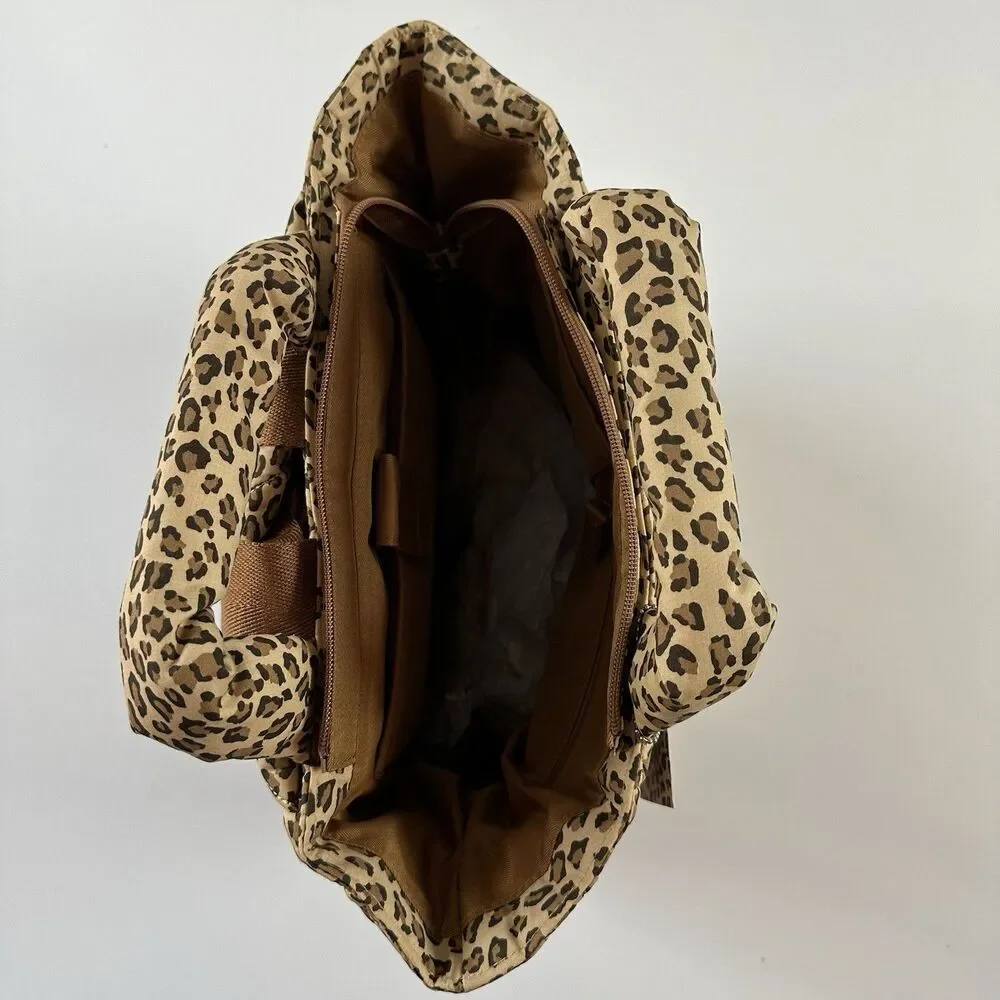 NWT BEIS x Elsa Hosk Quilted Backpack Tote Diaper Bag in Animal Print Wild Child